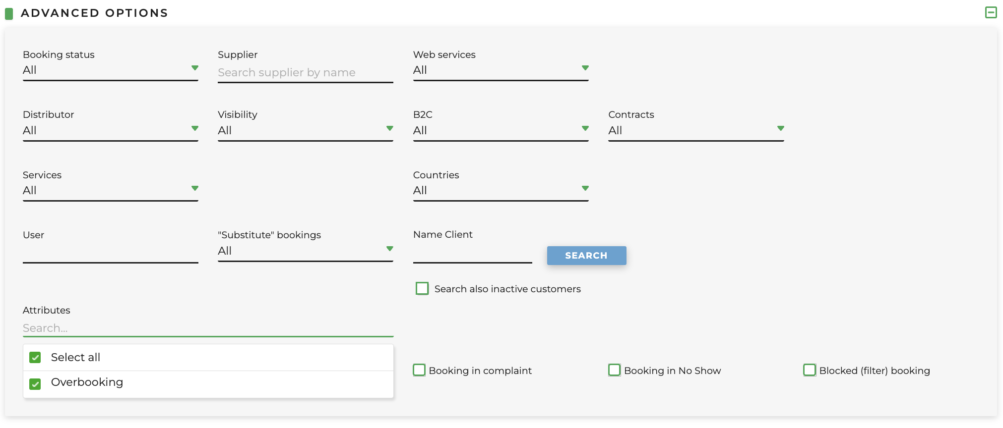 adavnced options